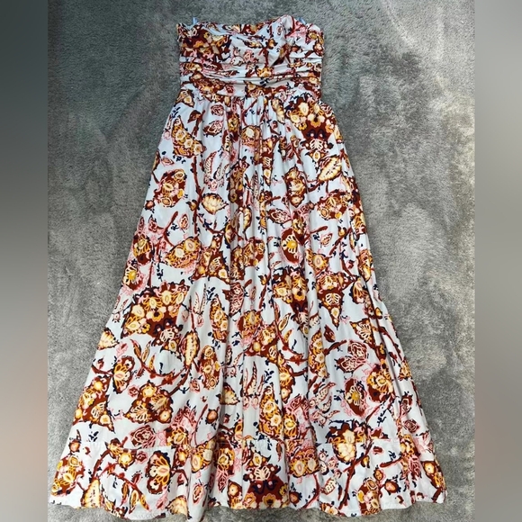 A.L.C. Tate Cotton Printed Strapless A-Line Midi Dress - Picture 3 of 9